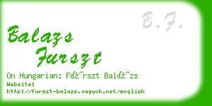 balazs furszt business card